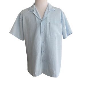 Men's Casual COOFANDY Blue Waffle Button Down Shirt Size XL NWOT